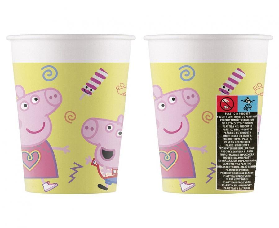 Popieriniai puodeliai „Peppa Pig” 200ml., 8vnt.